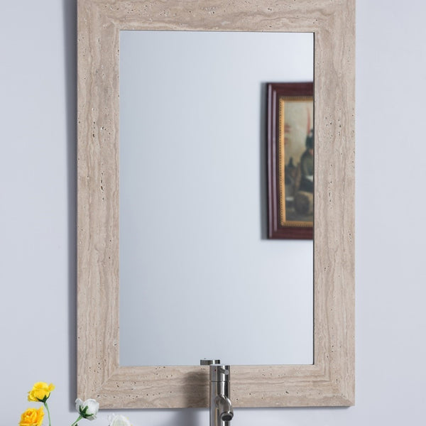 24  Travertine Stone Frame Mirror