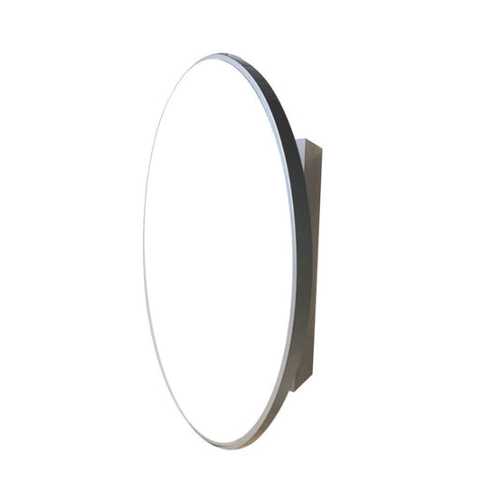 Round Metal Frame Medicine Cabinet in Brushed Silver