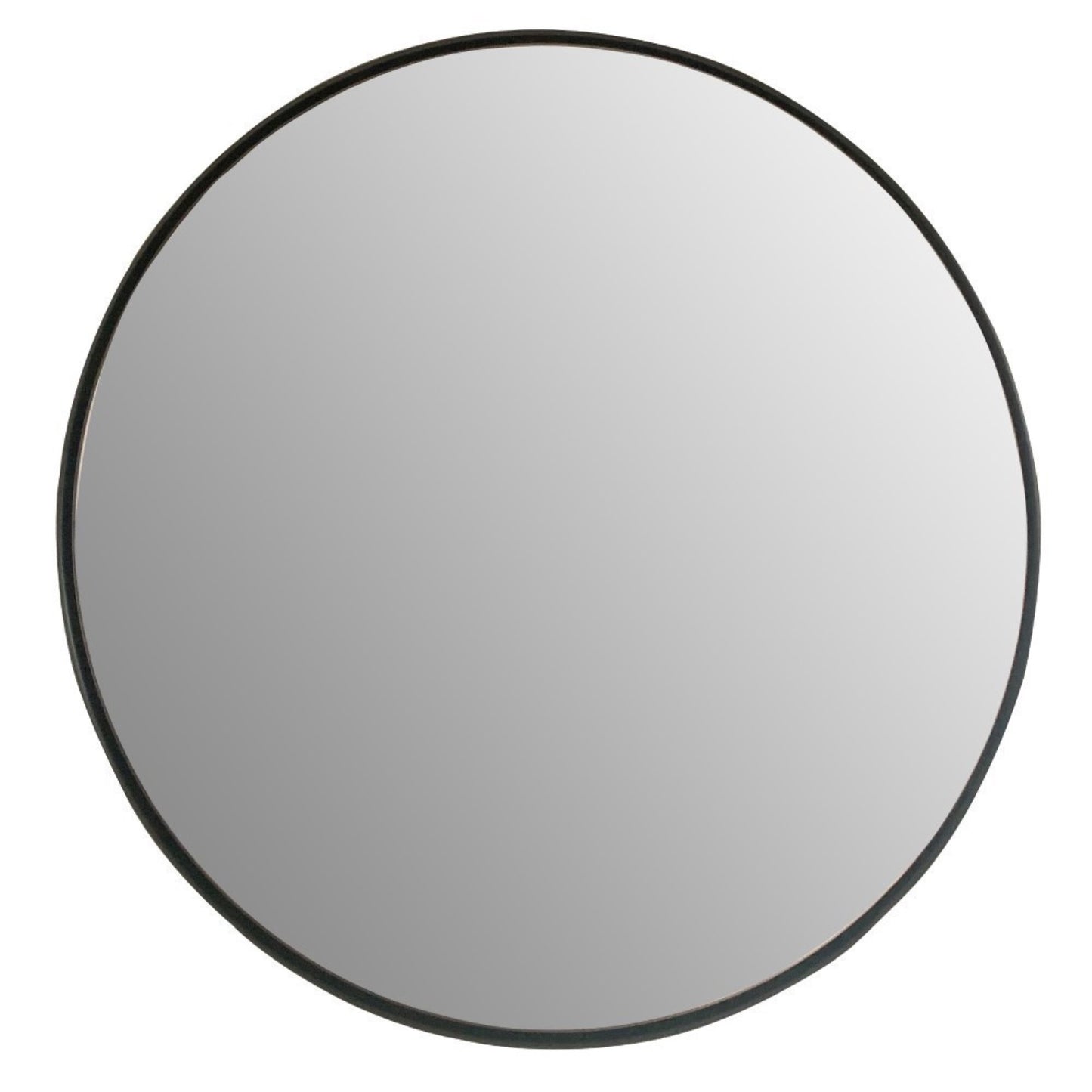 24 in. Round Metal Frame Mirror in Matte Black