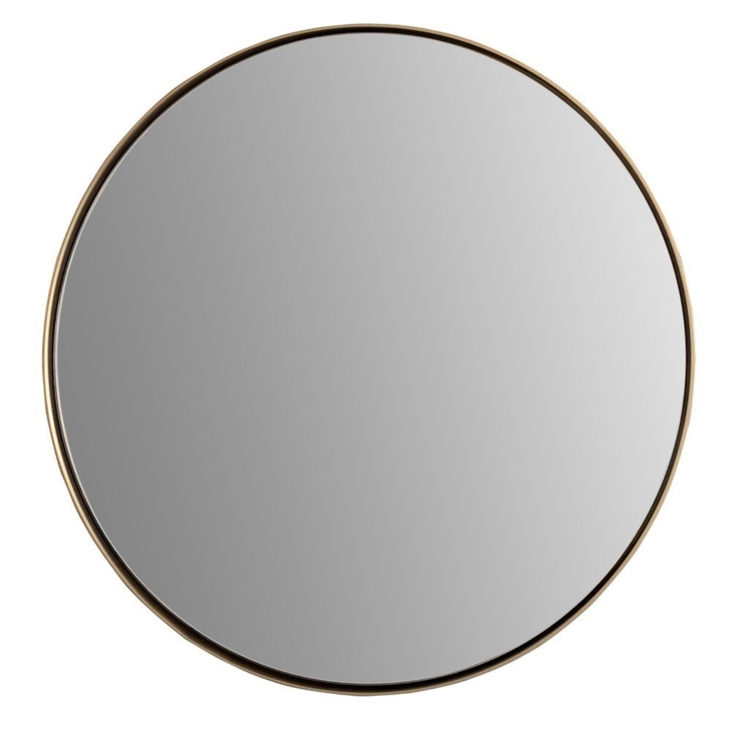 24 in. Round Metal Frame Mirror in Brushed Gold