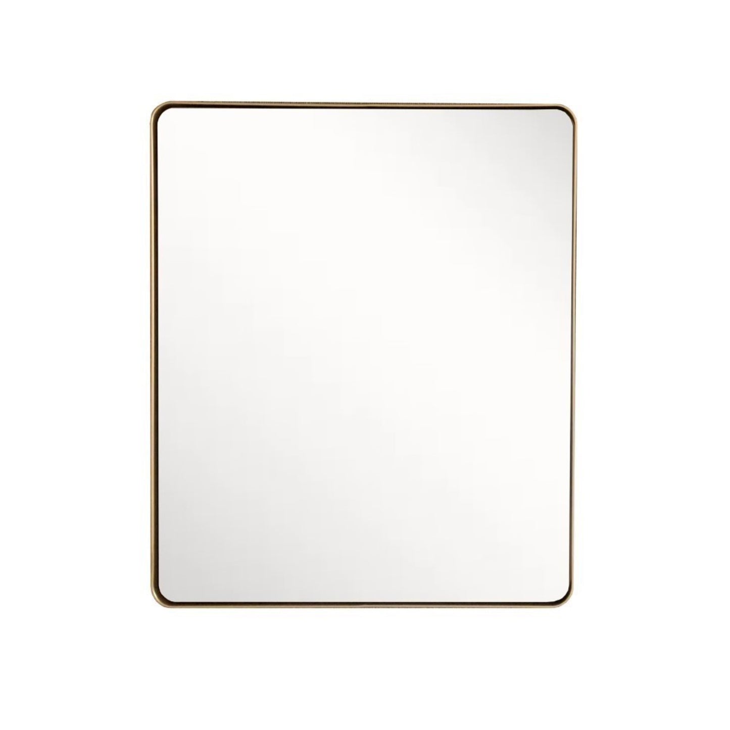 24 in. Rectangular Metal Frame Mirror in Brushed Gold Finish