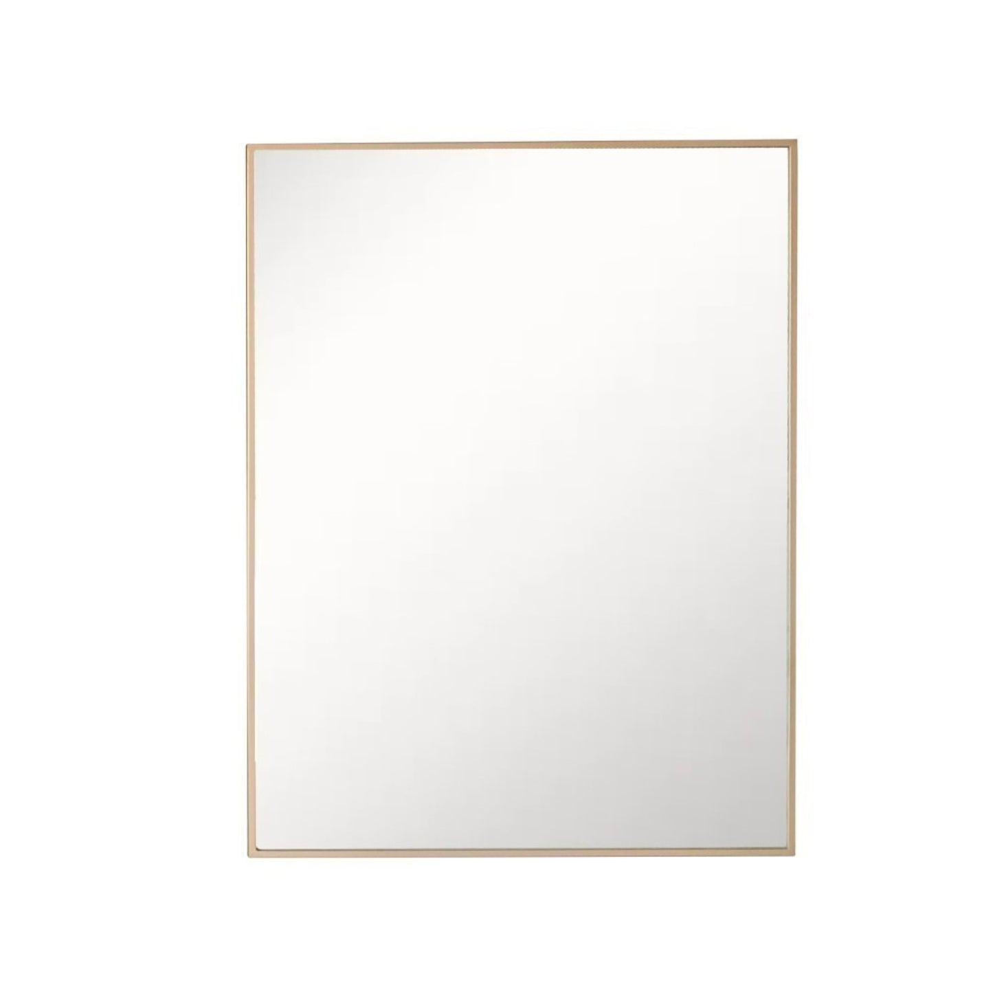 24 in. Rectangular Metal Frame Mirror in Brushed Gold