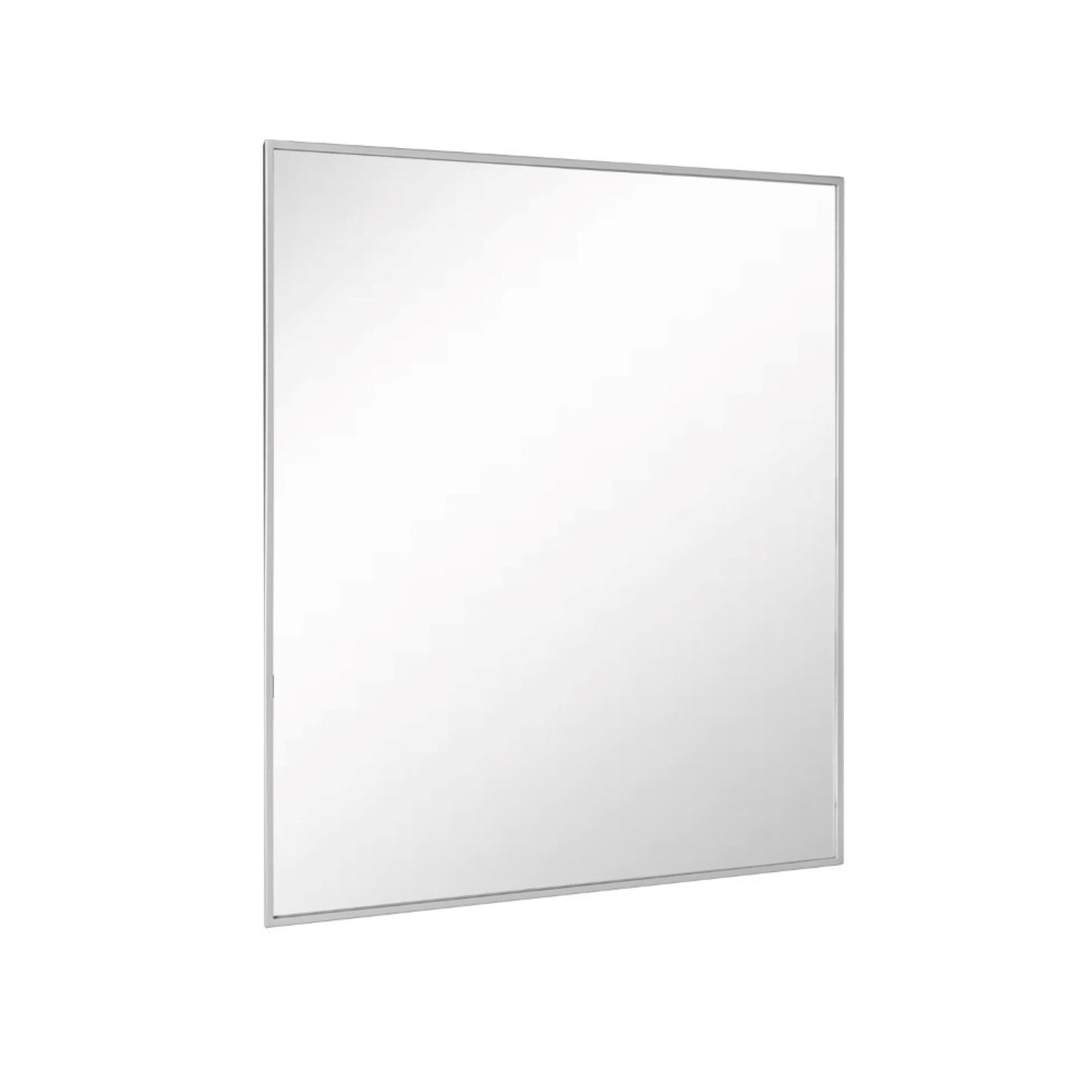 24 in. Rectangular Metal Frame Mirror in Brushed Silver