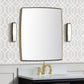 Rectangular Metal Frame Mirror in Brushed Gold