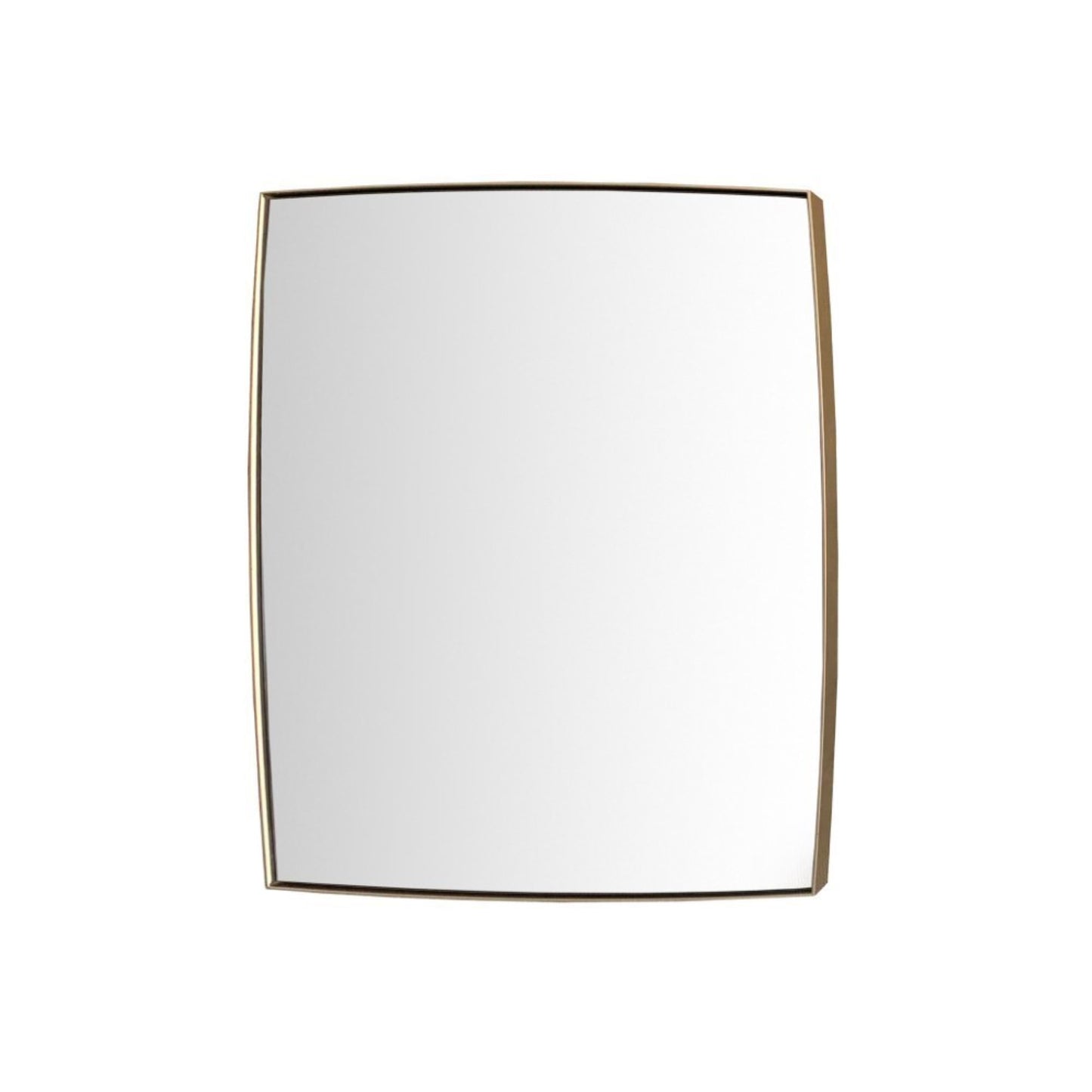 Rectangular Metal Frame Mirror in Brushed Gold