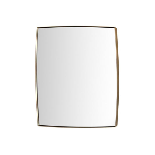 Rectangular Metal Frame Mirror in Brushed Gold