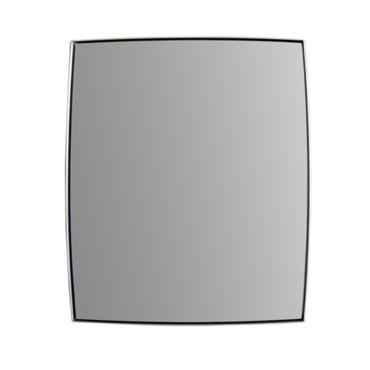 Rectangular Metal Frame Mirror in Brushed Silver