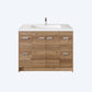 Eviva Lugano 42" Natural Oak Modern Bathroom Vanity w/ White Integrated Top