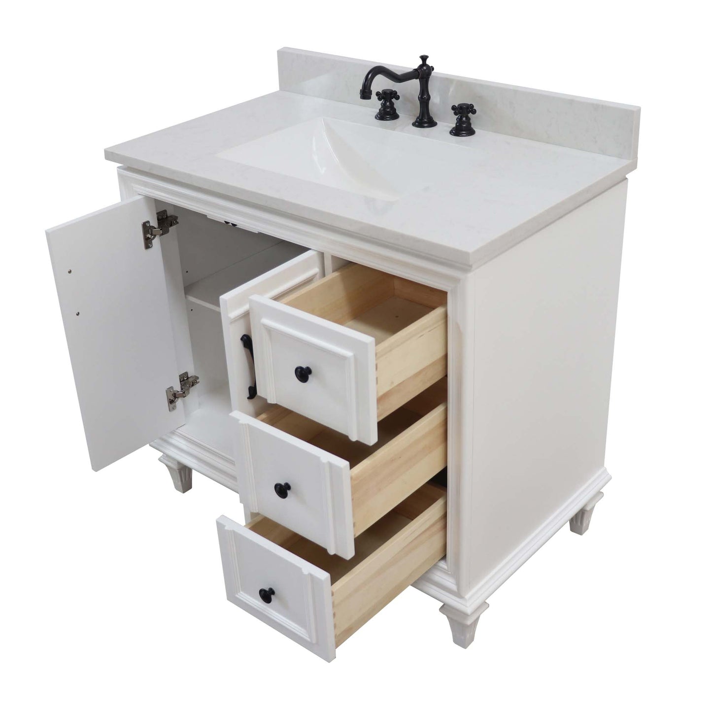 37 in. Single Sink Vanity in Weathered Neutral with Engineered Quartz Top