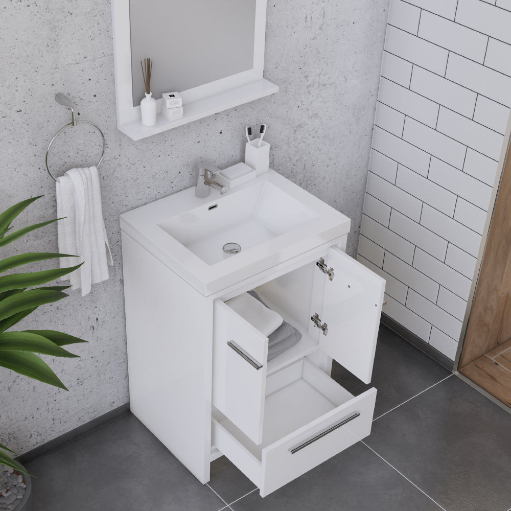 Sortino 24 inch Modern Bathroom Vanity, White