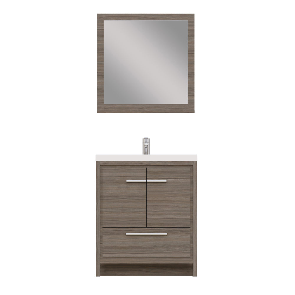 Sortino 30 Inch Modern Bathroom Vanity, Gray