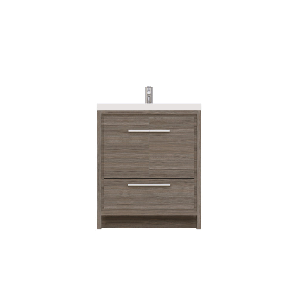 Sortino 30 Inch Modern Bathroom Vanity, Gray