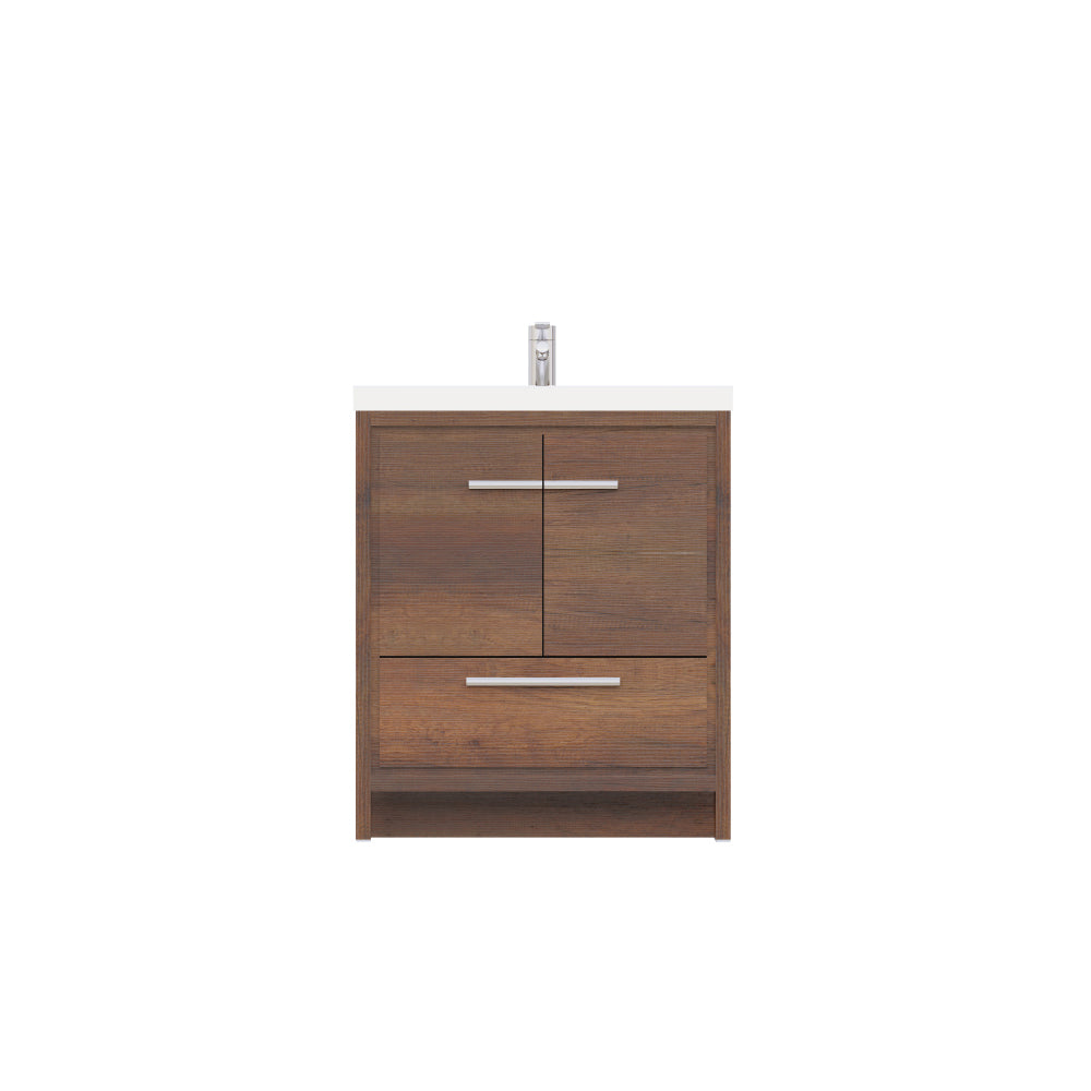 Sortino 30 Inch Modern Bathroom Vanity, Rosewood