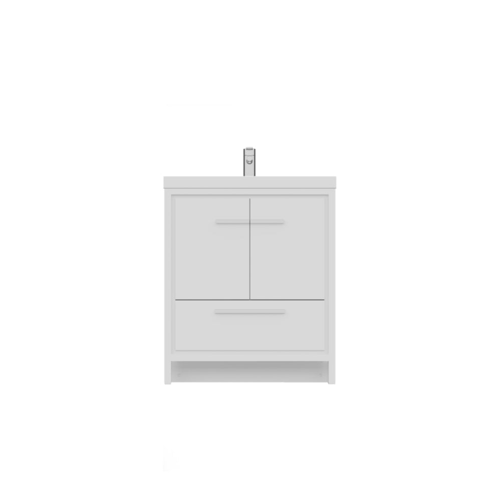 Sortino 30 Inch Modern Bathroom Vanity, White