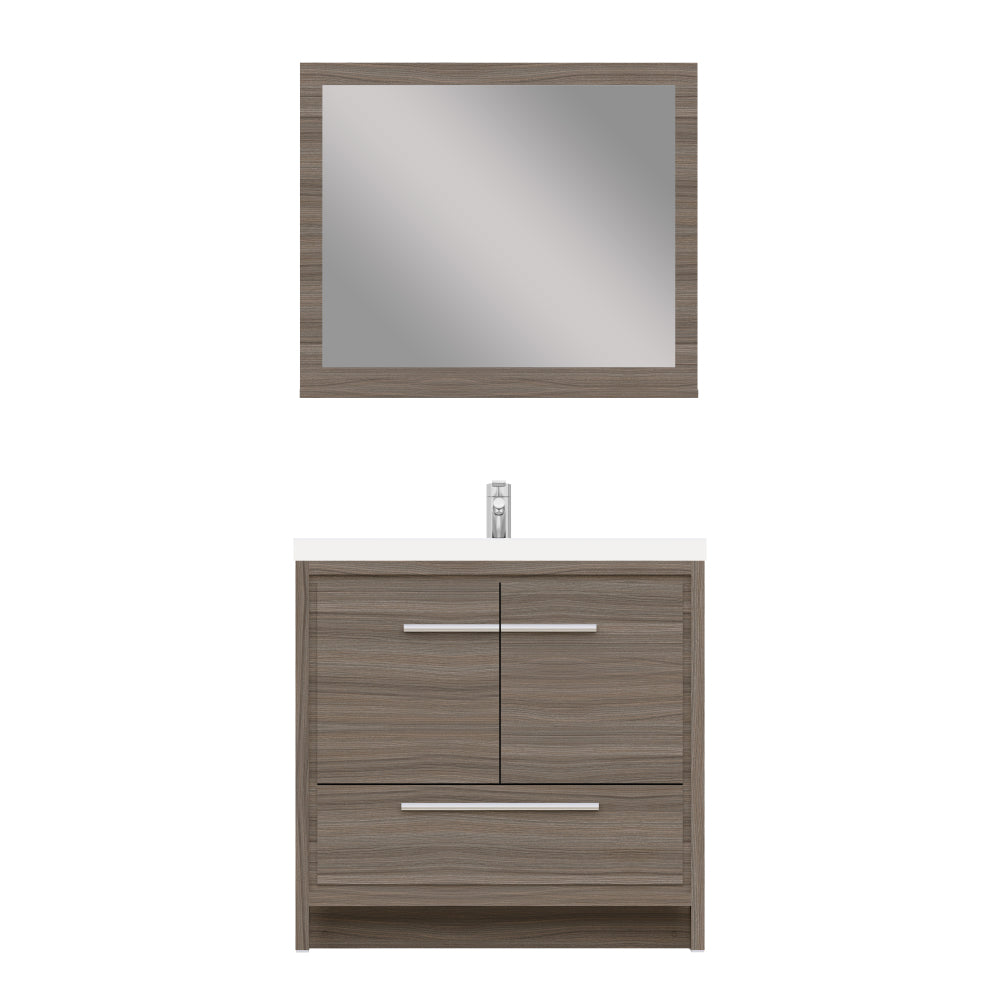 Sortino 36 Inch Modern Bathroom Vanity, Gray