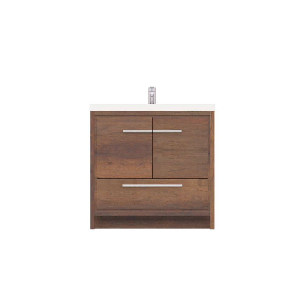 Sortino 36 Inch Modern Bathroom Vanity, Rosewood