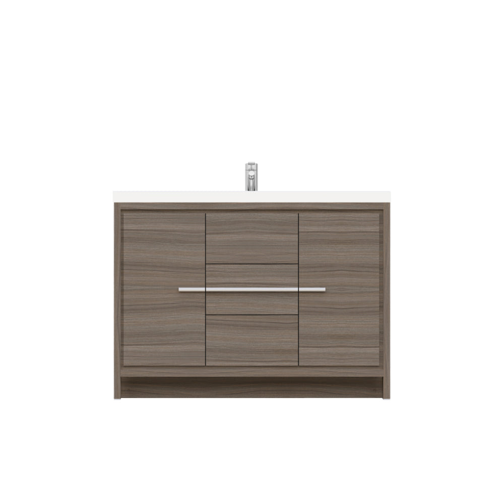 Sortino 48 Inch Modern Bathroom Vanity, Gray