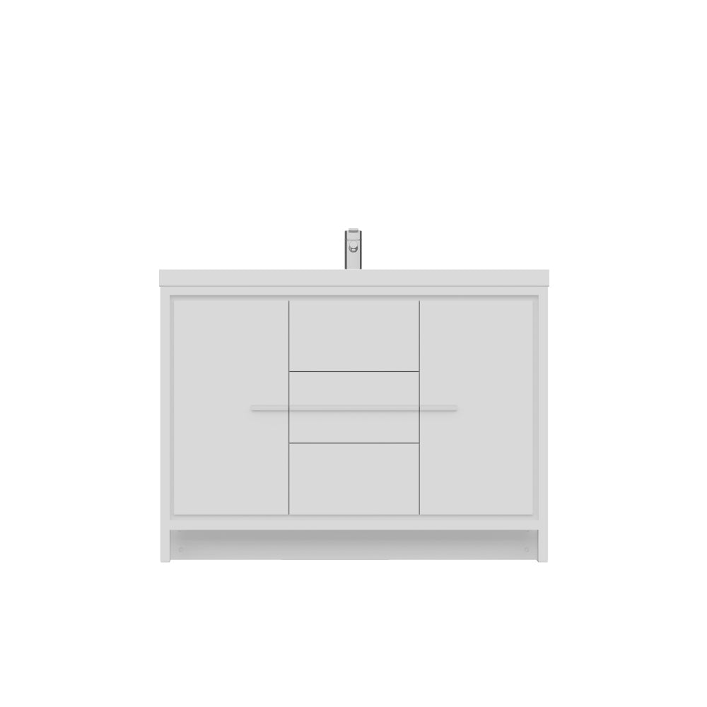 Sortino 48 Inch Modern Bathroom Vanity, White