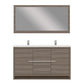 Sortino 60 Inch Double Modern Bathroom Vanity, Gray