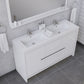 Sortino 60 Inch Double Modern Bathroom Vanity, White