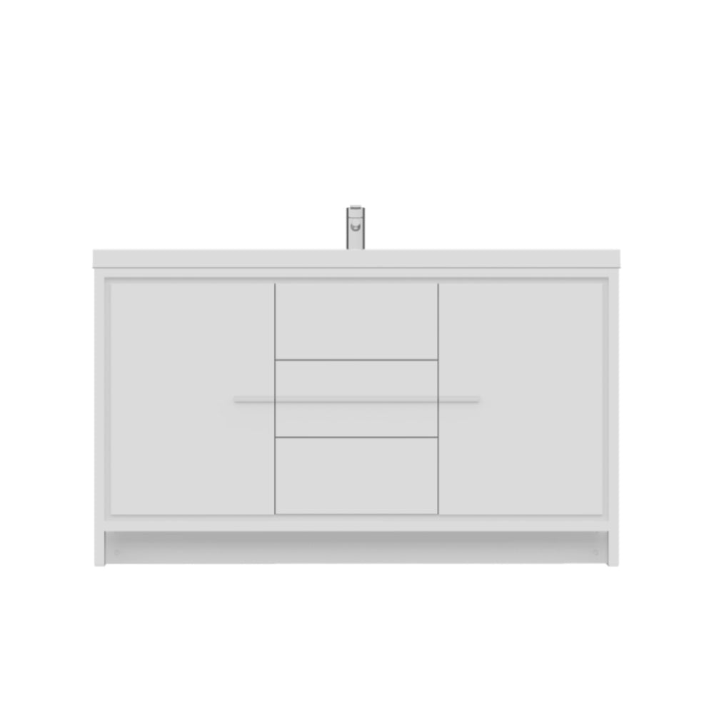 Sortino 60 Inch Single Modern Bathroom Vanity, White