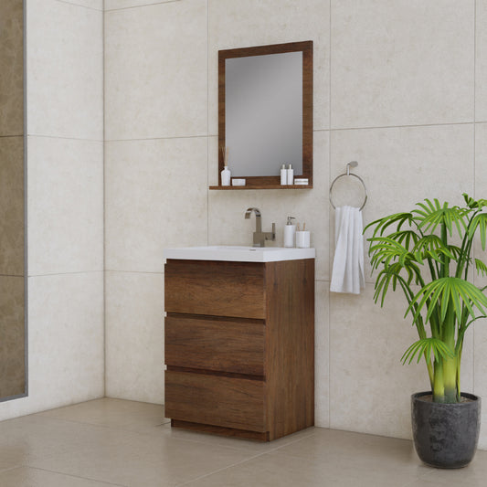 Paterno 24 inch Modern Bathroom Vanity, Rosewood