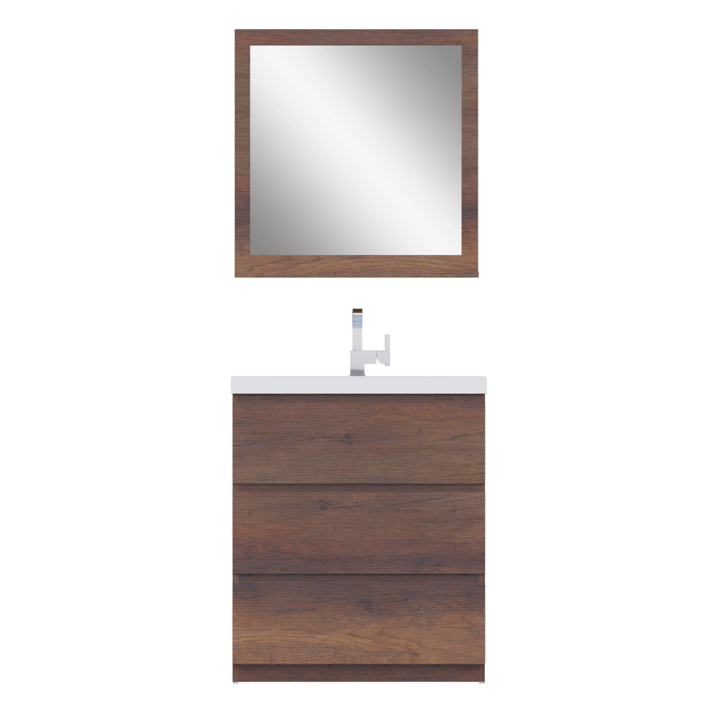 Paterno 30 inch Modern Bathroom Vanity, Rosewood