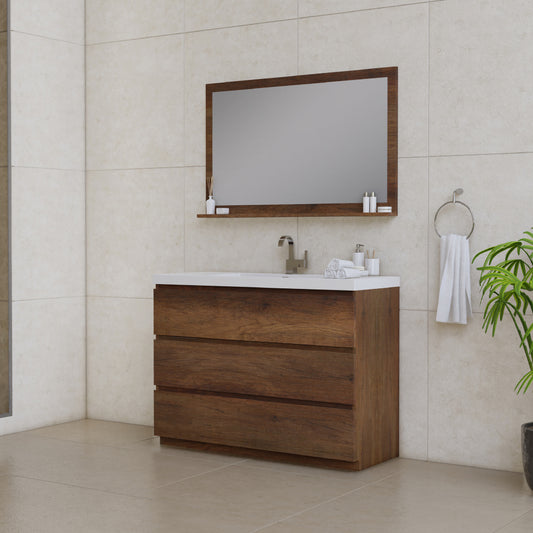 Paterno 48 inch Modern Bathroom Vanity, Rosewood