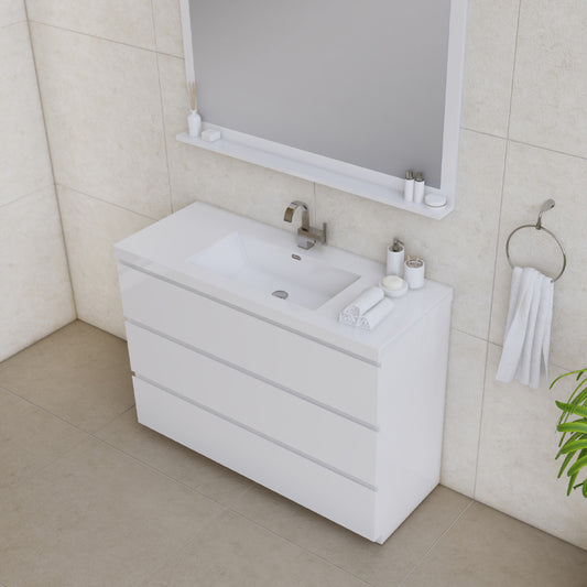 Paterno 48 inch Modern Bathroom Vanity, White