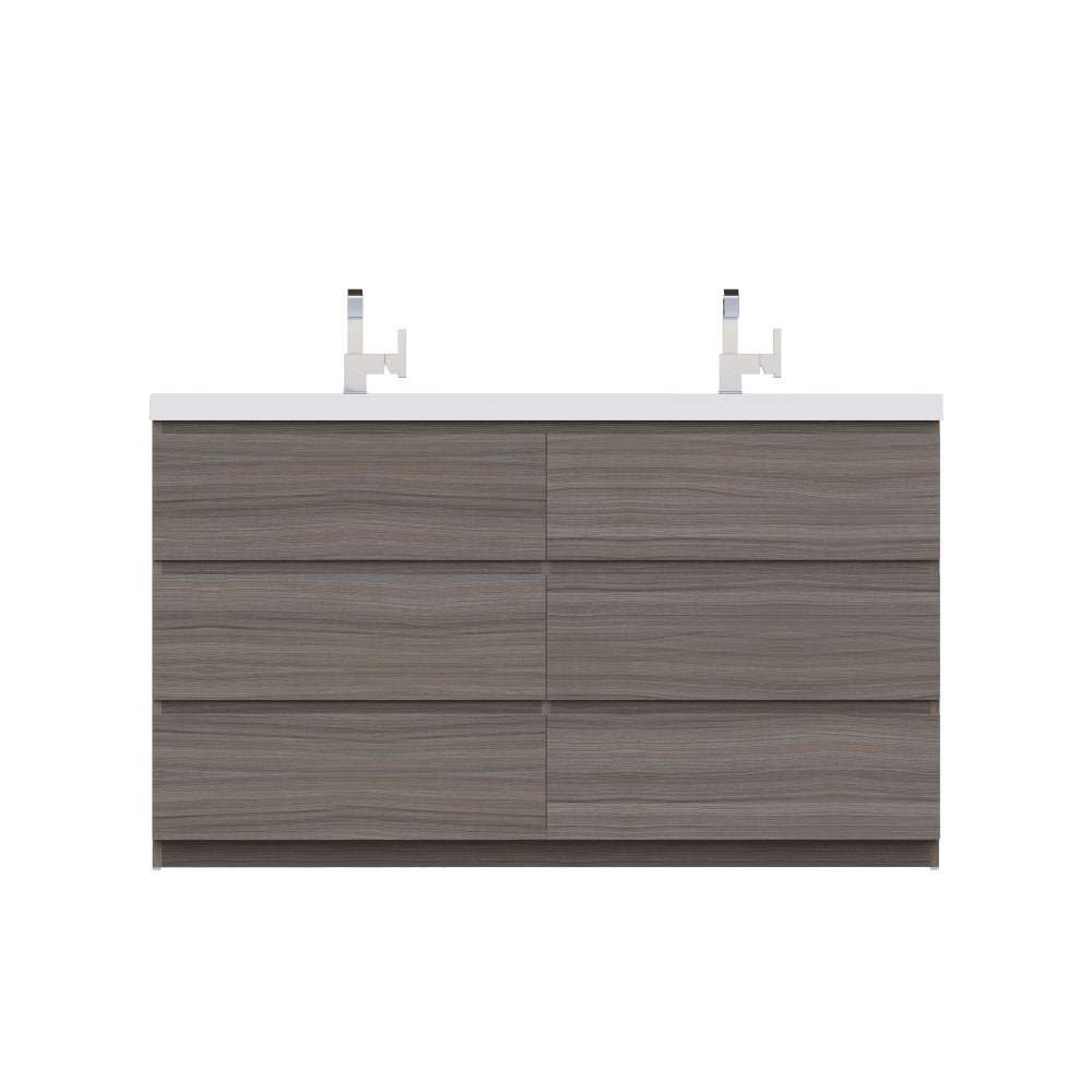 Paterno 60 inch Double Bathroom Vanity, Gray