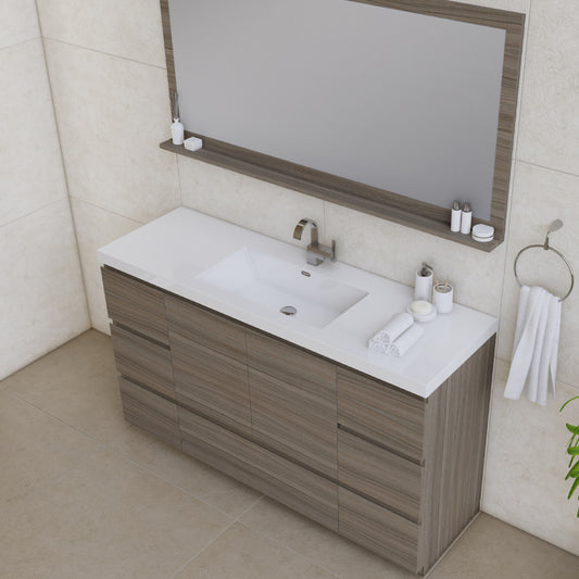 Paterno 60 inch Single Bathroom Vanity, Gray