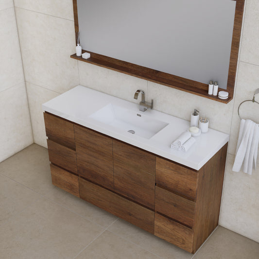 Paterno 60 inch Single Bathroom Vanity, Rosewood