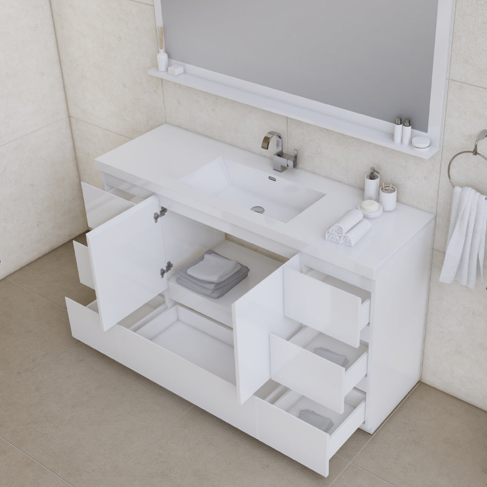 Paterno 60 inch Single Bathroom Vanity, White