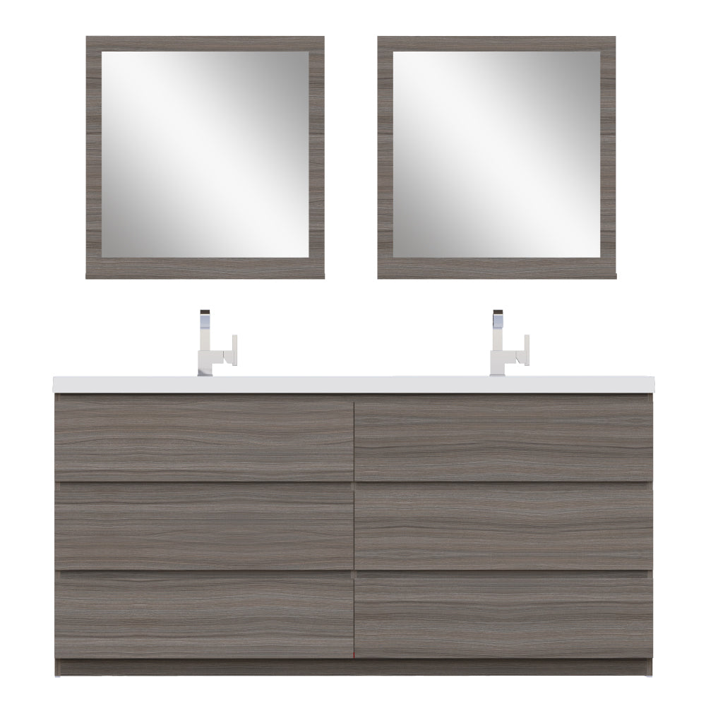 Paterno 72 inch Double Bathroom Vanity, Gray