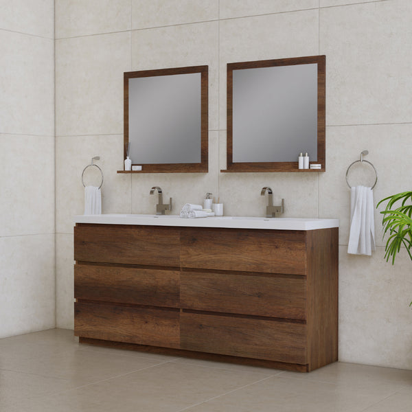 Paterno 72 inch Double Bathroom Vanity, Rosewood