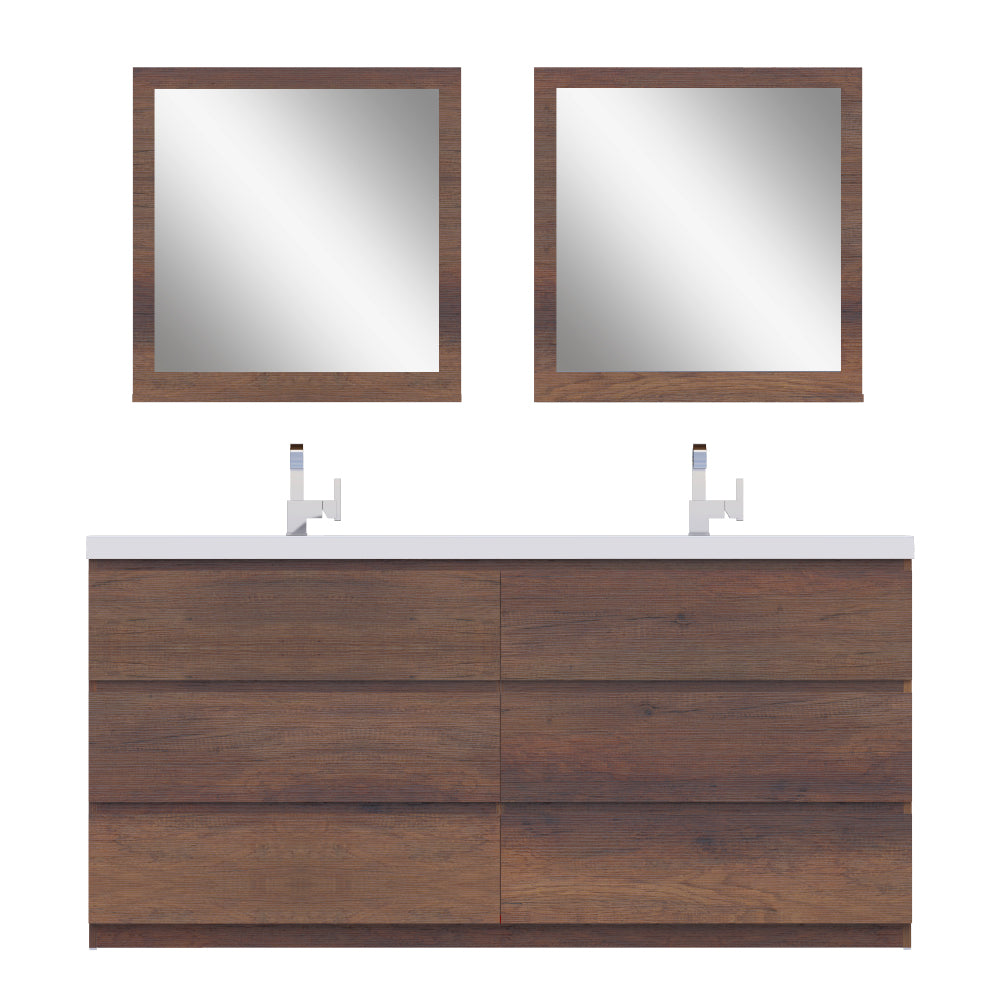 Paterno 72 inch Double Bathroom Vanity, Rosewood