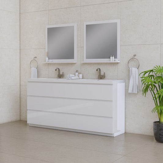 Paterno 72 inch Double Bathroom Vanity, White