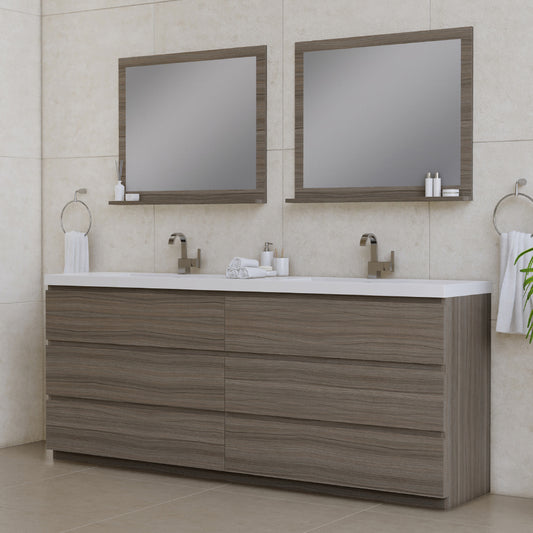 Paterno 84 inch Double Bathroom Freestanding Vanity, Gray