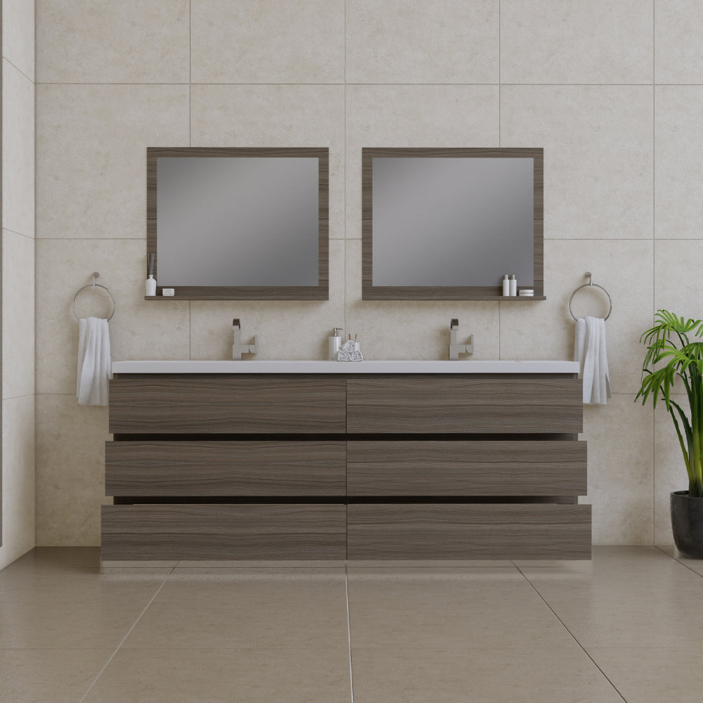 Paterno 84 inch Double Bathroom Freestanding Vanity, Gray