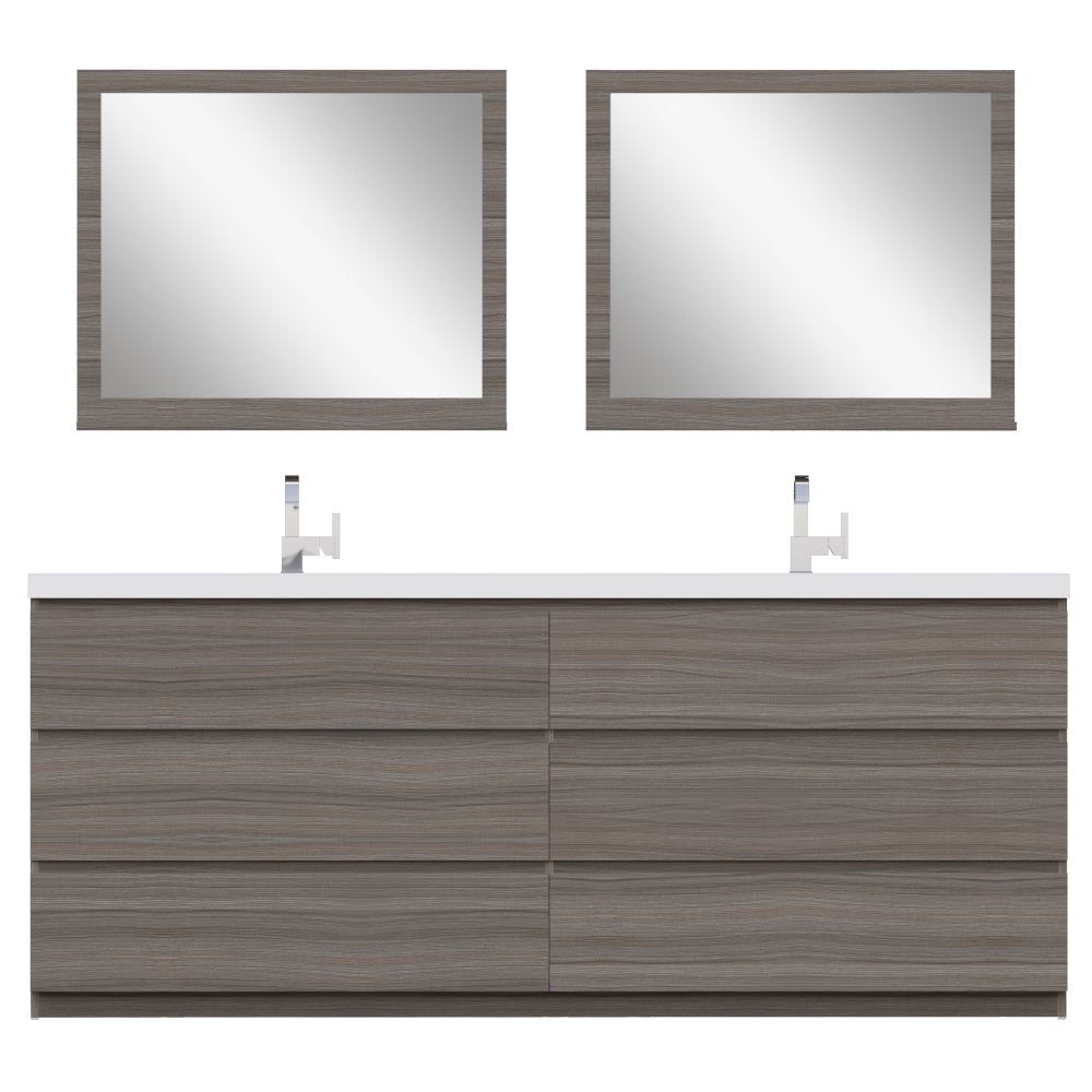 Paterno 84 inch Double Bathroom Freestanding Vanity, Gray