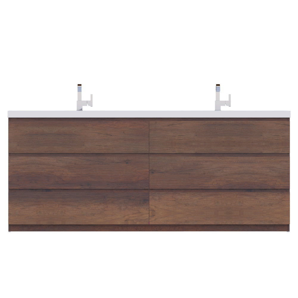 Paterno 84 inch Double Bathroom Freestanding Vanity, Rosewood