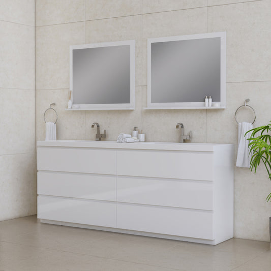 Paterno 84 inch Double Bathroom Vanity, White