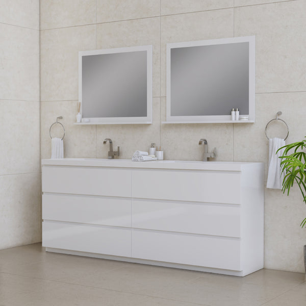 Paterno 84 inch Double Bathroom Vanity, White