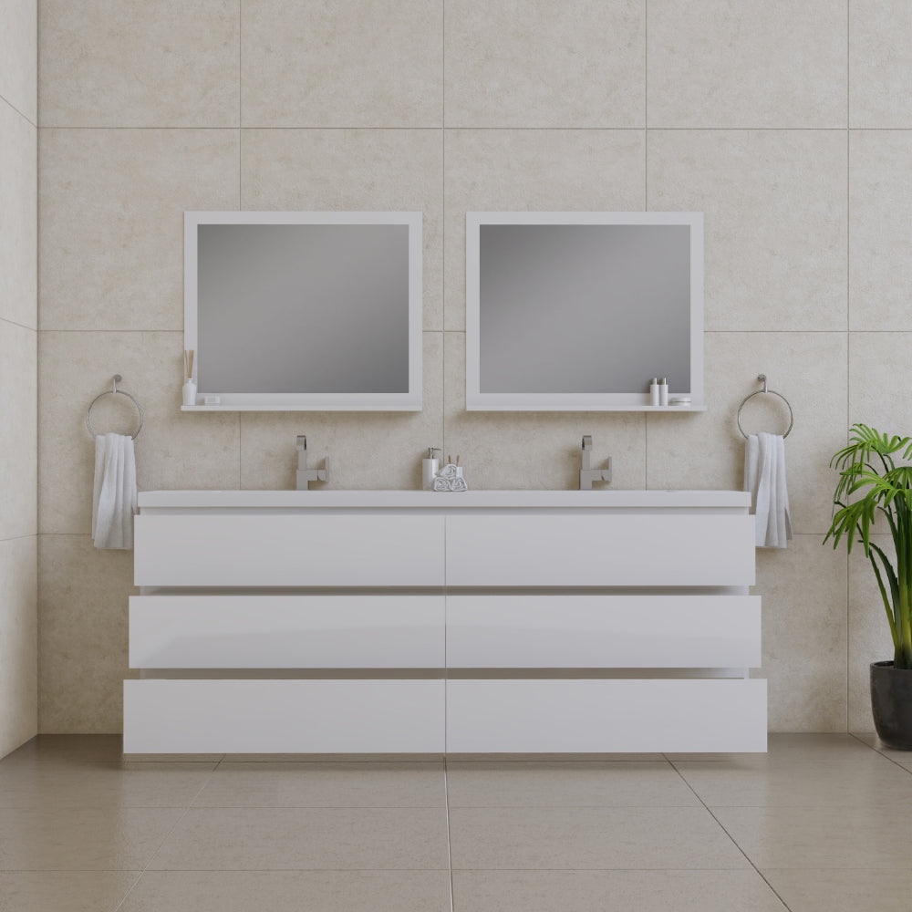 Paterno 84 inch Double Bathroom Vanity, White