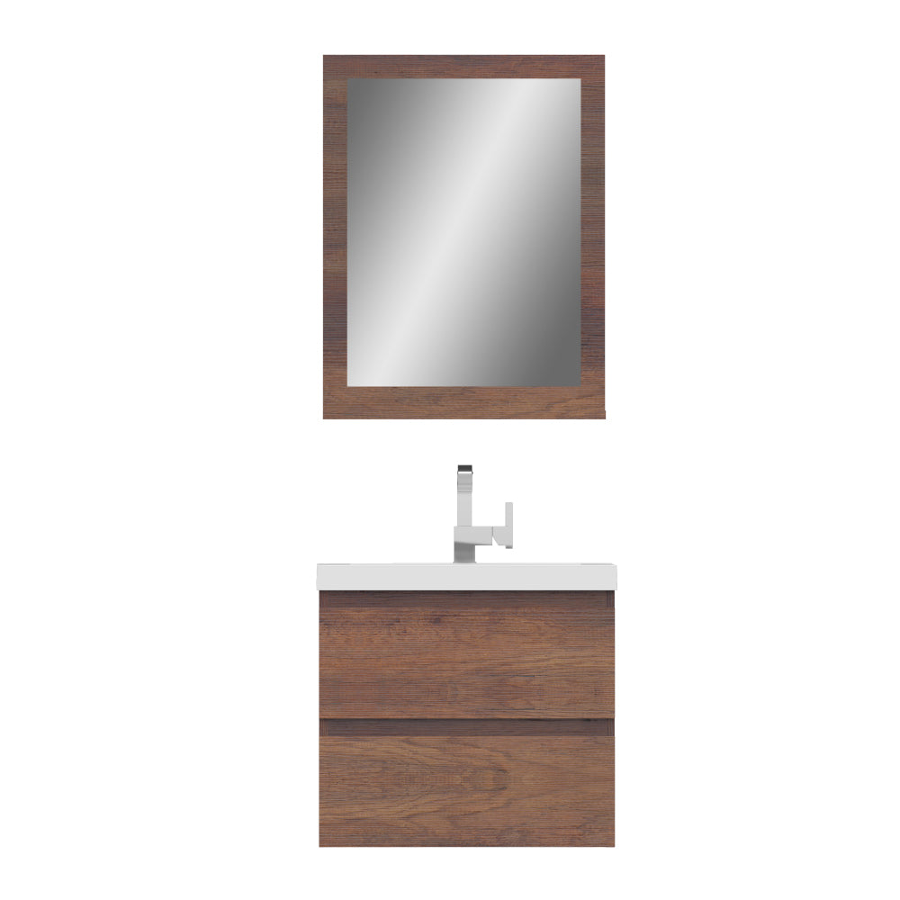 Paterno 24 inch Wall Mounted Bathroom Vanity, Rosewood