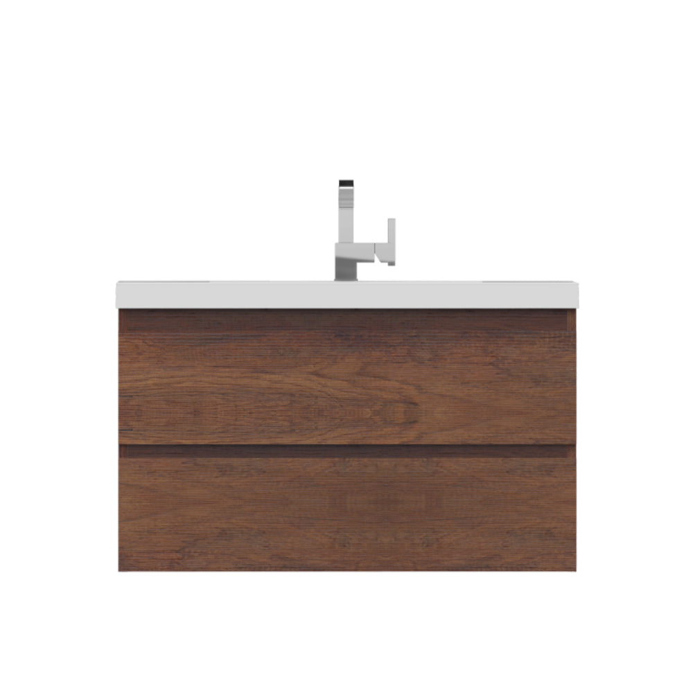 Paterno 36 inch Wall Mounted Bathroom Vanity, Rosewood