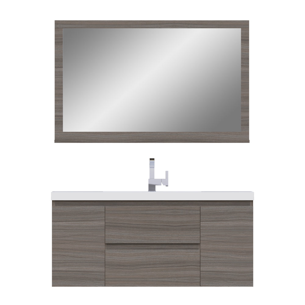 Paterno 48 inch Wall Mounted Bathroom Vanity, Gray