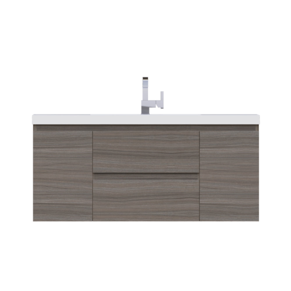 Paterno 48 inch Wall Mounted Bathroom Vanity, Gray