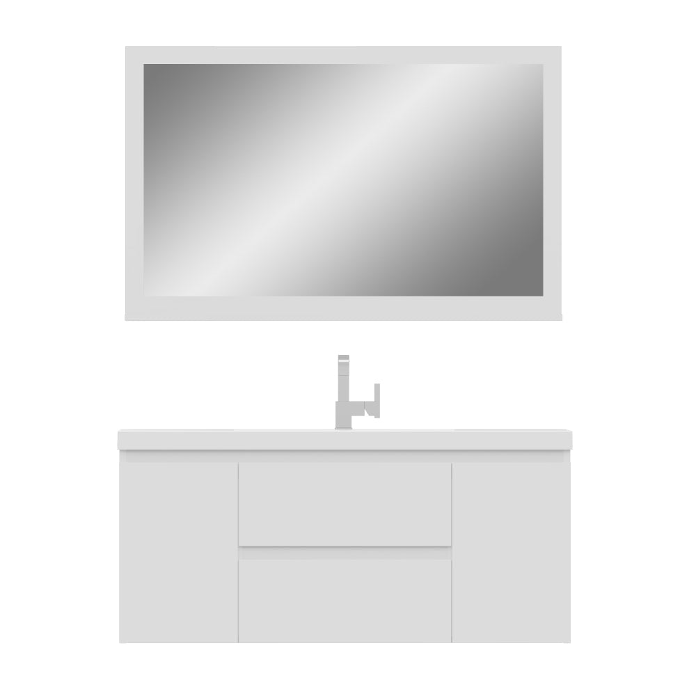 Paterno 48 inch Wall Mounted Bathroom Vanity, White