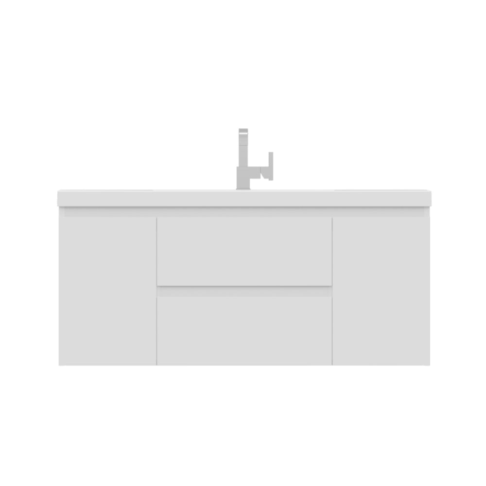 Paterno 48 inch Wall Mounted Bathroom Vanity, White